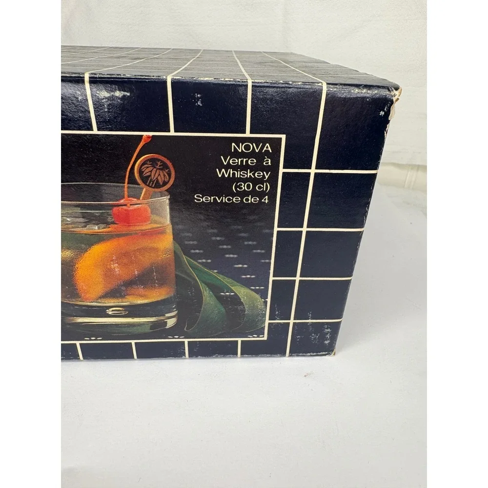 RIEKES CRISA NOVA Whiskey Glasses Service for 4 30CL CRYSTAL